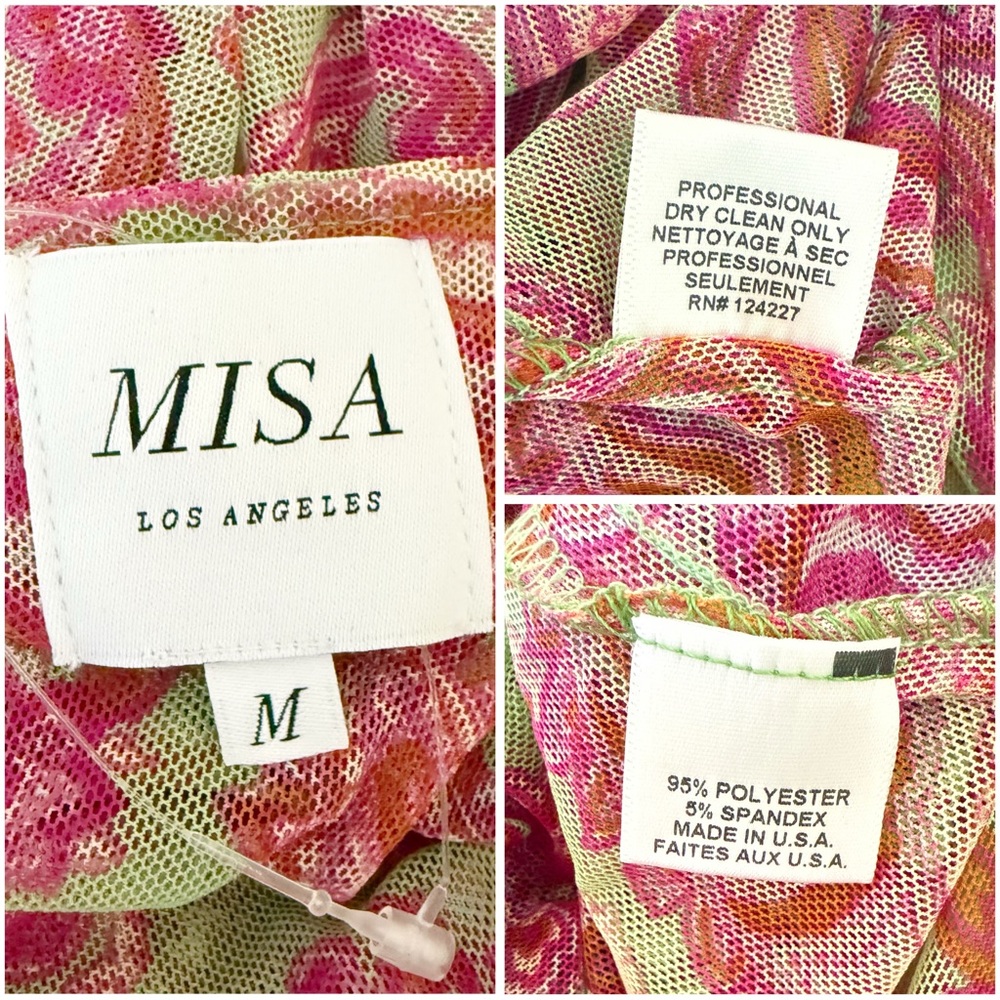 MISA PINK GREEN VINTAGE PAISLEY PRINT AVA MESH TWIST FRONT SLEEVELESS MIDI DRESS - Picture 11 of 14